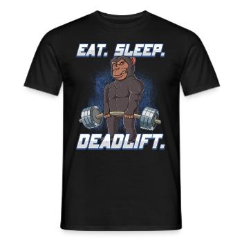 Chimpanzee Bodybuilding Fitness Gym Deadlift - Men's T-Shirt - black - Front - AI Model Male 178 light (178cm)