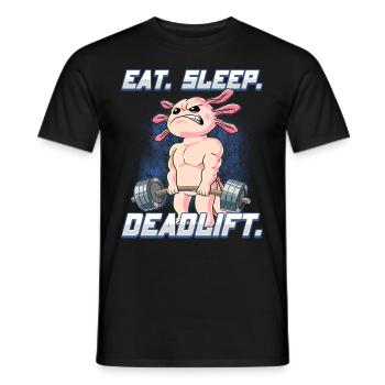 Axolotl Bodybuilding Fitness Gym Deadlift - Männer T-Shirt - Schwarz - Vorne - AI Model Male 178 light (178cm)