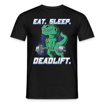 T-Rex Bodybuilding Fitness Gym Deadlift - Männer T-Shirt - Schwarz - Vorne - AI Model Male 178 light (178cm)