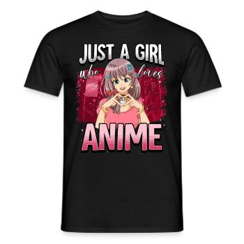 Anime Otaku Weeb - Men's T-Shirt - black - Front - AI Model Male 178 light (178cm)