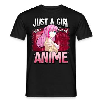 Anime Otaku Weeb - Men's T-Shirt - black - Front - AI Model Male 178 light (178cm)