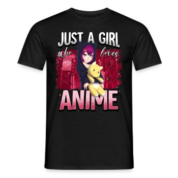 Anime Otaku Weeb - Men's T-Shirt - black - Front - AI Model Male 178 light (178cm)