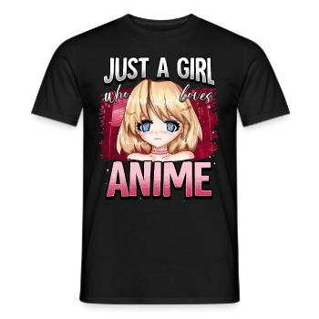 Anime Otaku Weeb - Men's T-Shirt - black - Front - AI Model Male 178 light (178cm)