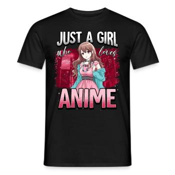 Anime Otaku Weeb - Men's T-Shirt - black - Front - AI Model Male 178 light (178cm)