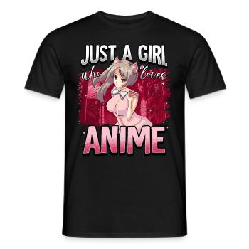 Anime Otaku Weeb - Men's T-Shirt - black - Front - AI Model Male 178 light (178cm)