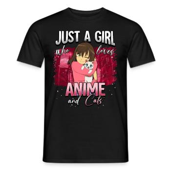 Anime Otaku Weeb - Men's T-Shirt - black - Front - AI Model Male 178 light (178cm)