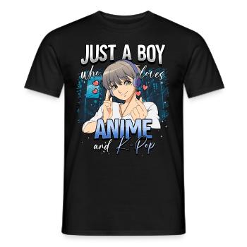Anime Otaku Weeb - Men's T-Shirt - black - Front - AI Model Male 178 light (178cm)