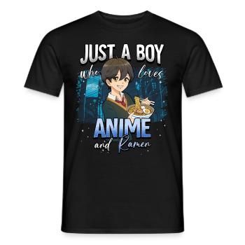 Anime Otaku Weeb - Men's T-Shirt - black - Front - AI Model Male 178 light (178cm)