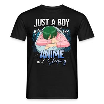 Anime Otaku Weeb - Men's T-Shirt - black - Front - AI Model Male 178 light (178cm)