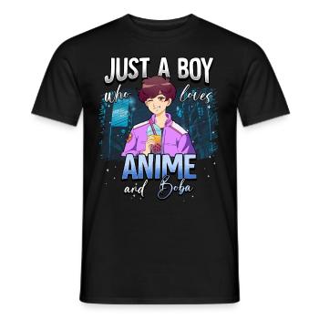 Anime Otaku Weeb - Men's T-Shirt - black - Front - AI Model Male 178 light (178cm)