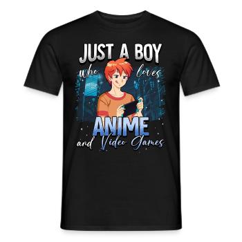 Anime Otaku Weeb - Men's T-Shirt - black - Front - AI Model Male 178 light (178cm)