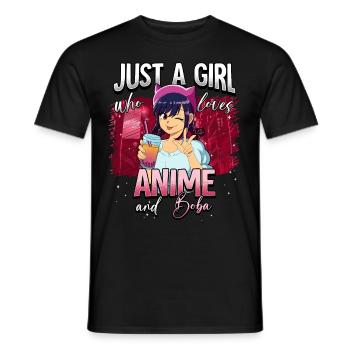 Anime Otaku Weeb - Men's T-Shirt - black - Front - AI Model Male 178 light (178cm)