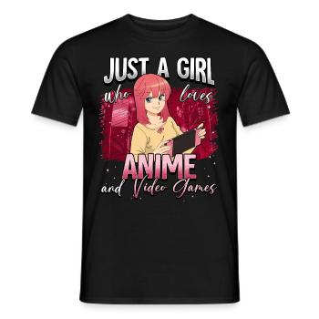 Anime Otaku Weeb - Men's T-Shirt - black - Front - AI Model Male 178 light (178cm)