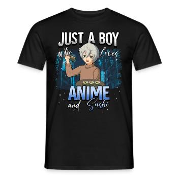 Anime Otaku Weeb - Men's T-Shirt - black - Front - AI Model Male 178 light (178cm)