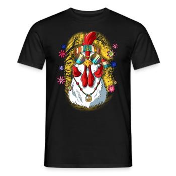 60s 70s Costume Groovy Hippie - Men's T-Shirt - black - Front - AI Model Male 178 light (178cm)