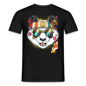 60s 70s Costume Groovy Hippie - Men's T-Shirt - black - Front - AI Model Male 178 light (178cm)