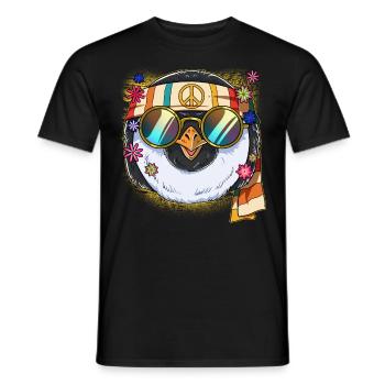 60s 70s Costume Groovy Hippie - Men's T-Shirt - black - Front - AI Model Male 178 light (178cm)