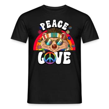 60s 70s Costume Peace Love Hippie - Men's T-Shirt - black - Front - AI Model Male 178 light (178cm)