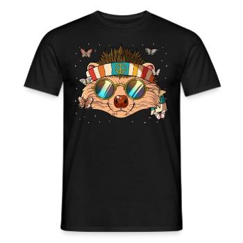 60s 70s Costume Groovy Hippie - T-shirt homme - noir - Devant - AI Model Male 178 light (178cm)