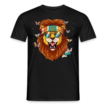 60s 70s Costume Groovy Hippie - T-shirt homme - noir - Devant - AI Model Male 178 light (178cm)