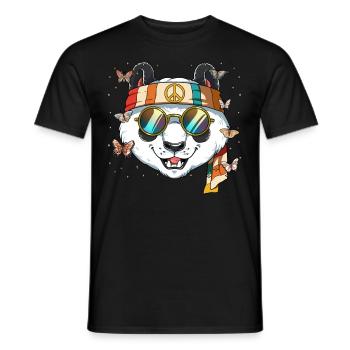 60s 70s Costume Groovy Hippie - T-shirt homme - noir - Devant - AI Model Male 178 light (178cm)