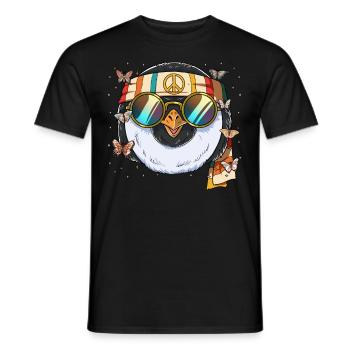 60s 70s Costume Groovy Hippie - T-shirt homme - noir - Devant - AI Model Male 178 light (178cm)