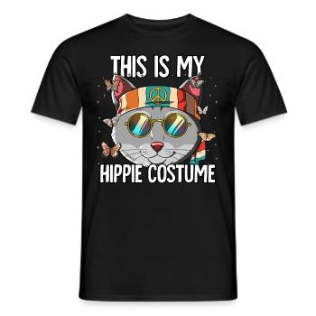 Costume des années 60 des années 70 Ceci est mon costume hippie - T-shirt homme - noir - Devant - AI Model Male 178 light (178cm)