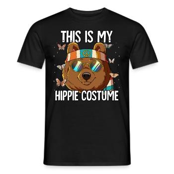 Costume des années 60 des années 70 Ceci est mon costume hippie - T-shirt homme - noir - Devant - AI Model Male 178 light (178cm)