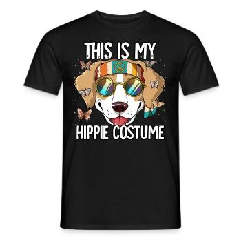Costume des années 60 des années 70 Ceci est mon costume hippie - T-shirt homme - noir - Devant - AI Model Male 178 light (178cm)