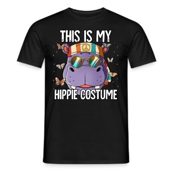 Costume des années 60 des années 70 Ceci est mon costume hippie - T-shirt homme - noir - Devant - AI Model Male 178 light (178cm)