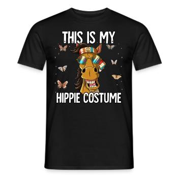 Costume des années 60 des années 70 Ceci est mon costume hippie - T-shirt homme - noir - Devant - AI Model Male 178 light (178cm)