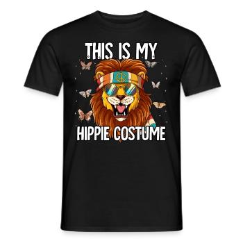 Costume des années 60 des années 70 Ceci est mon costume hippie - T-shirt homme - noir - Devant - AI Model Male 178 light (178cm)