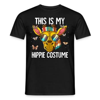 Costume des années 60 des années 70 Ceci est mon costume hippie - T-shirt homme - noir - Devant - AI Model Male 178 light (178cm)