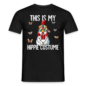 Costume des années 60 des années 70 Ceci est mon costume hippie - T-shirt homme - noir - Devant - AI Model Male 178 light (178cm)