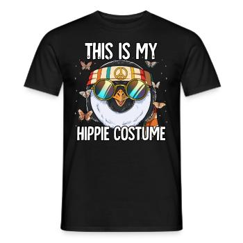 Costume des années 60 des années 70 Ceci est mon costume hippie - T-shirt homme - noir - Devant - AI Model Male 178 light (178cm)
