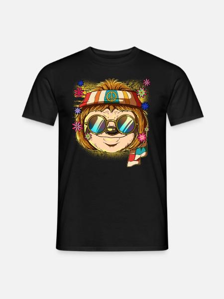 60s 70s Costume Groovy Hippie - T-shirt homme - noir