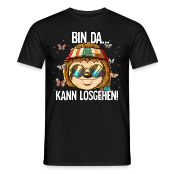 Bin Da Kann Losgehen Hippie Goa Rave - Männer T-Shirt - Schwarz - Vorne - AI Model Male 178 light (178cm)