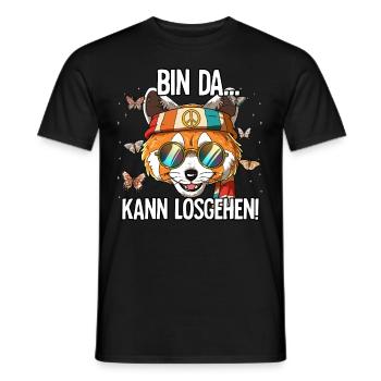 Bin Da Kann Losgehen Hippie Goa Rave - Männer T-Shirt - Schwarz - Vorne - AI Model Male 178 light (178cm)