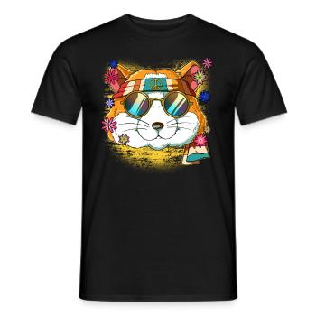 60s 70s Costume Groovy Hippie - T-shirt homme - noir - Devant - AI Model Male 178 light (178cm)