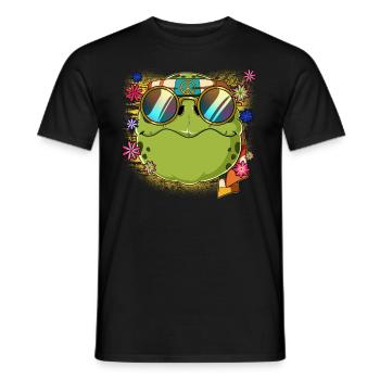 60s 70s Costume Groovy Hippie - T-shirt homme - noir - Devant - AI Model Male 178 light (178cm)
