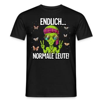 Endlich Normale Leute Hippie Goa Rave - Männer T-Shirt - Schwarz - Vorne - AI Model Male 178 light (178cm)