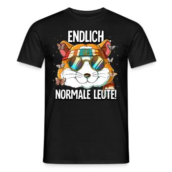 Endlich Normale Leute Hippie Goa Rave - Männer T-Shirt - Schwarz - Vorne - AI Model Male 178 light (178cm)