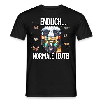 Endlich Normale Leute Hippie Goa Rave - Männer T-Shirt - Schwarz - Vorne - AI Model Male 178 light (178cm)