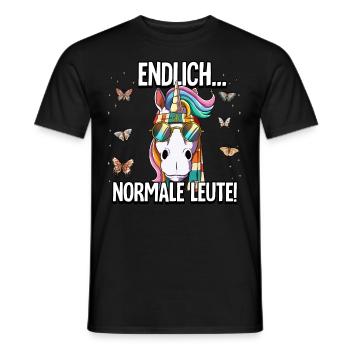 Endlich Normale Leute Hippie Goa Rave - Männer T-Shirt - Schwarz - Vorne - AI Model Male 178 light (178cm)
