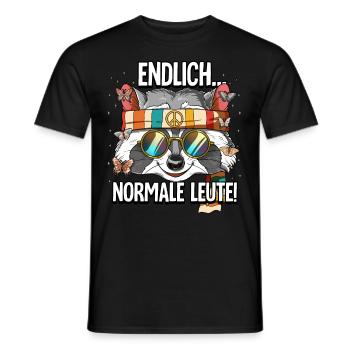 Endlich Normale Leute Hippie Goa Rave - Männer T-Shirt - Schwarz - Vorne - AI Model Male 178 light (178cm)