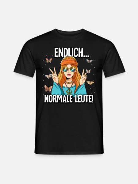 Endlich Normale Leute Hippie Goa Rave - Männer T-Shirt - Schwarz