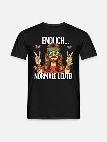 Endlich Normale Leute Hippie Goa Rave - Männer T-Shirt - Schwarz