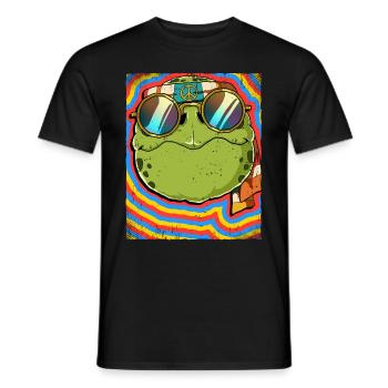 Hippie Turtle Psychedelic Trippy - Men's T-Shirt - black - Front - AI Model Male 178 light (178cm)