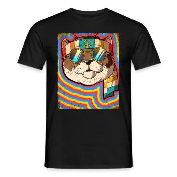 Hippie Otter Psychedelic Trippy - Men's T-Shirt - black - Front - AI Model Male 178 light (178cm)
