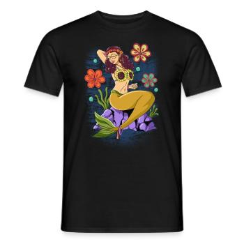60s 70s Costume Groovy Hippie - T-shirt homme - noir - Devant - AI Model Male 178 light (178cm)